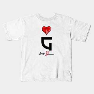 Initial love letter G for valentine Kids T-Shirt